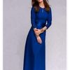 Pure Color Sleeveless Bandage Round Neck Evening Dresses