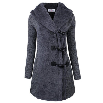 Stunning Hooded Diagonal Horn Button Overcoat