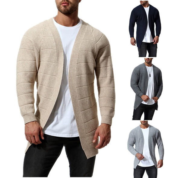 Men's Solid Color Casual Knit Cardigan