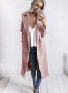 Mid-Length Long-Sleeved Lapel Woolen Coat