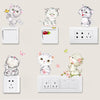 Cartoon Kitten Switch Wall Sticker