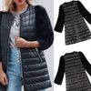 Fashion PU Leather Faux Fur Patchwork Long Sleeve Coat