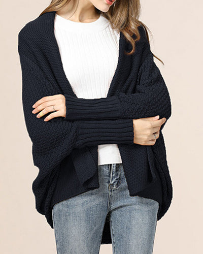 New Bat Sleeve Long Knit Cardigan Coat