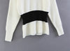 Hit Color Round Neck Long Sleeve Sweaters