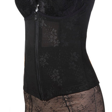 Breathable Front Zip Back Buttoned Corset