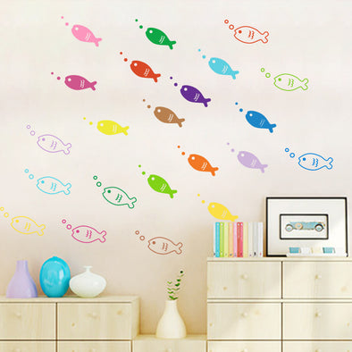 Cartoon Colorful Fish Wall Sticker