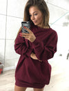 New Casual Solid O-Neck Long Sweater