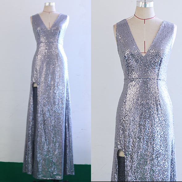 New Sexy V-neck Sequin Evening Dress