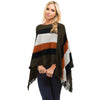 Cloak Tassel Stripe Round Neck Sweaters