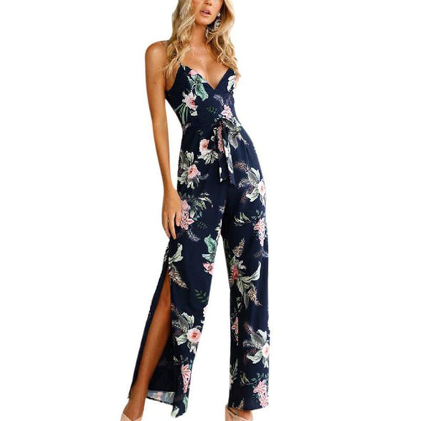 Sexy Split Print Jumpsuit