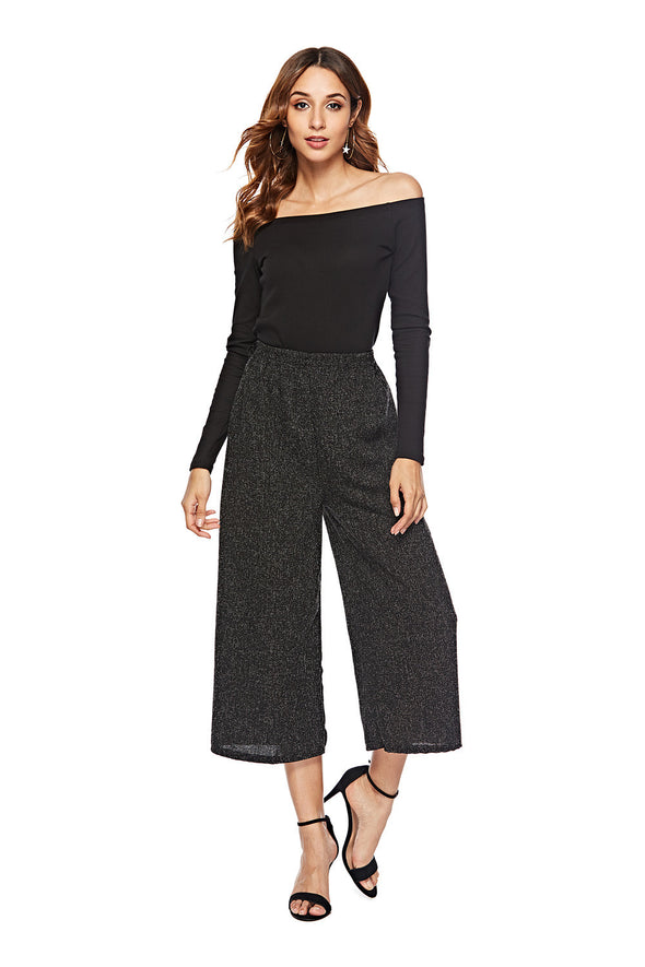 New Loose thick Cropped wide-leg pants plus size