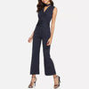 V Collar Halter Stripes Sleeveless Jumpsuit