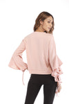 Bell Sleeve Pure Color Sweatshirt