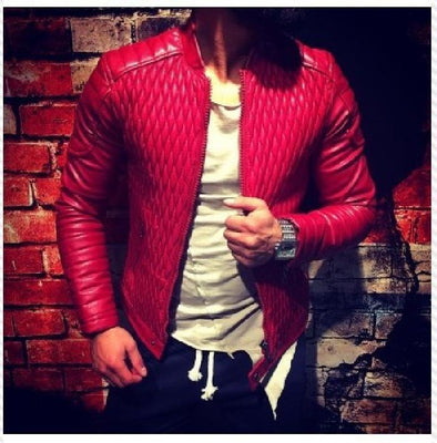 New Large Size Leather Men's Jacket