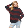 Stripe High Neck Collar Knitting Sweaters