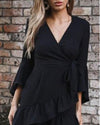 Fashion sexy lace-up tunic dress