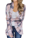 Plaid Long Sleeve Irregular Cardigan Coat