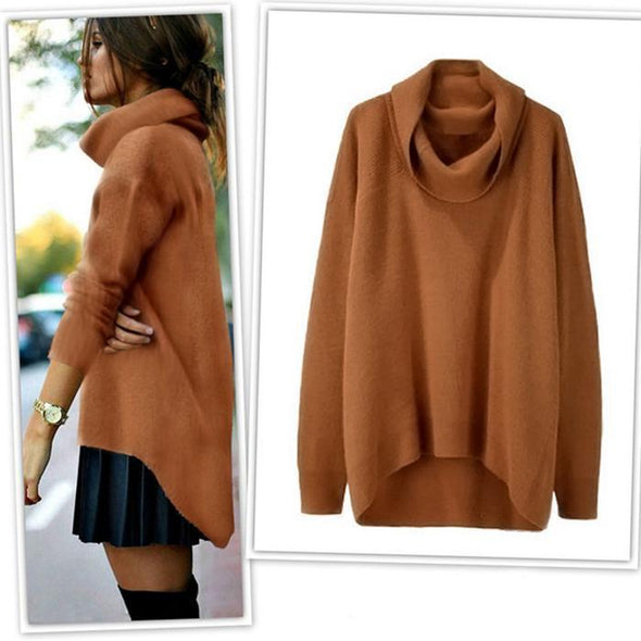 Fashion Early Autumn Pure Color Irregular Sweater