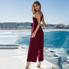 Summer Halter Sleeveless Strap V-neck Strap Wide-leg Pants