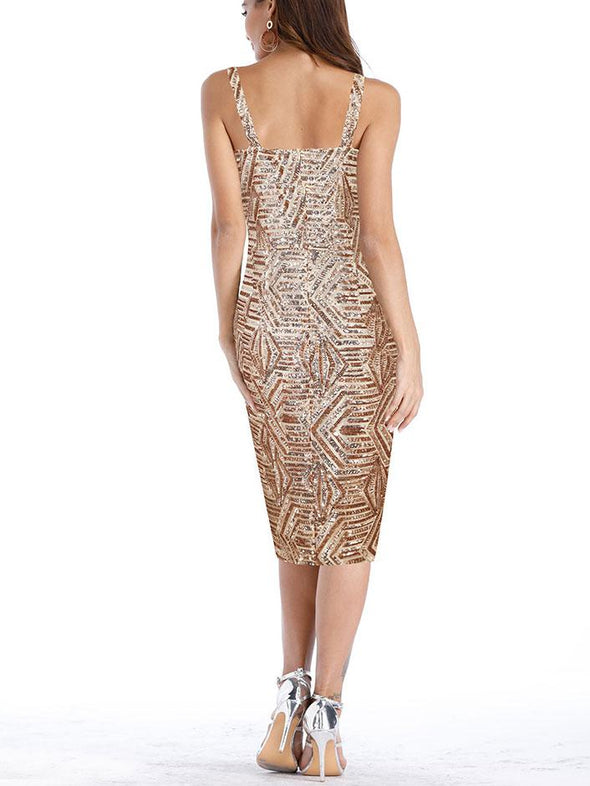 Sexy Sequins Slim Fit Evening Dress