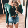 New Solid Color Lace-up Sweater Top