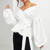 Women's Off-The-Shoulder Lantern Sleeve Shirt