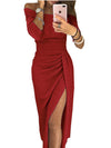 Women's One-Necked Irregular Split Bodycon Dress