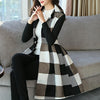 Suit Collar Plaid Cardigan Casual Coat