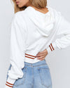 Letter Printed Hooded Long Sleeve Sweater