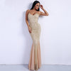 Deep V Sequin Sparkling Evening Dress