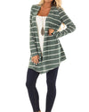 New Knit Striped Long Cardigan