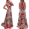 Sleeveless Embroidery Printed Halter Expansion Evening Dress