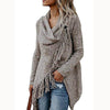 Irregular Fringed Striped Knit Cardigan