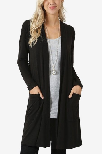 Plain  Long Sleeve Cardigans