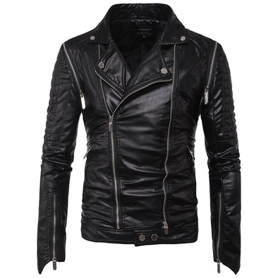 Fashion Boutique Punk Slim Leather Men's Jacket