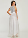 New Chiffon Sleeveless Sequin Evening Dress