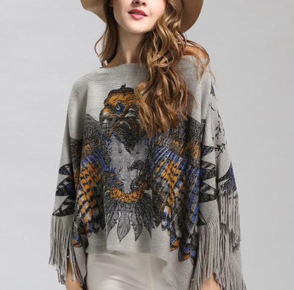 Irregular Word Collar Tassel Blouse