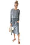 New Casual Straps Long Sleeve Dress