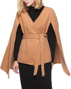 Fashion Solid Color V-Neck Belt Cardigan Coat