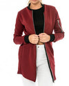 Long Sleeve Zipper Collar Collar Cardigan