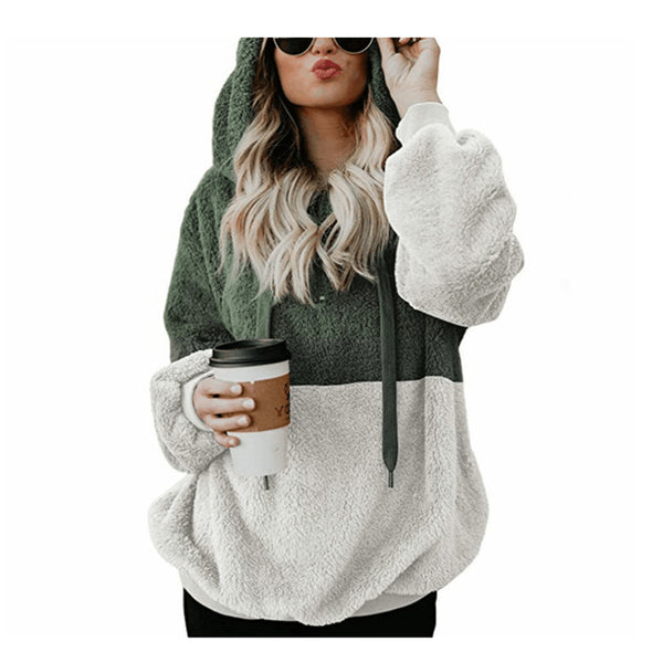 Long Sleeved Contrast Hooded Sweater