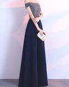 Off-Shouldered Split Slim Long Evening Dress