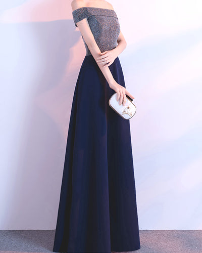 Off-Shouldered Split Slim Long Evening Dress