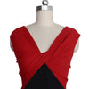 V-Neck Sleeveless Colorblocked Split Sexy Dress