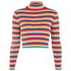 Long Sleeve Striped Turtleneck Sweater