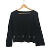 Openwork Hole V- neck Short Sweaters