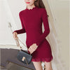 Knit Stitching Lace Bodycon Dress