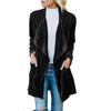 Fashion Gold Velvet Long Trench Cardigan Coat