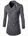 Men's Double-Breasted Lapel Trench Coat