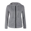 Casual Slim Pure Color Zipper Hooded Long Sleeve Jacket